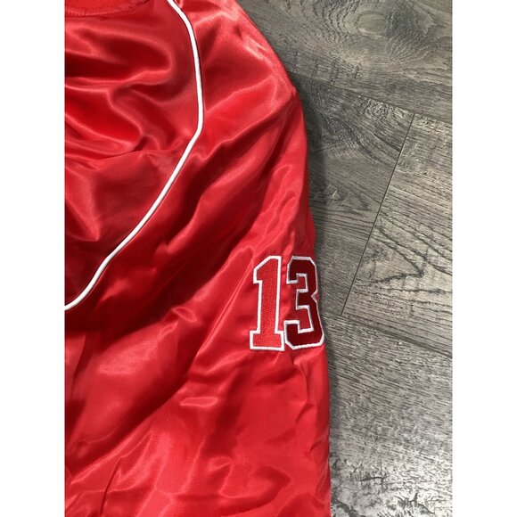 Delta Box 13 Unisex Red Satin Size XXL Bomber Jacket Embroidered Theta Sorority - Picture 9 of 10